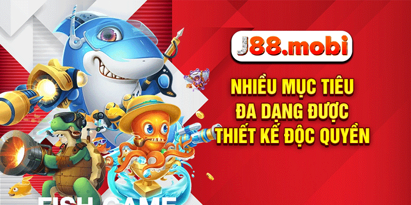 Bắn Cá Hải Tặc J88 – Truy Tìm Kho Báu Hải Tặc Cực Chất Nhiều mục tiêu đa dạng được thiết kế độc quyền